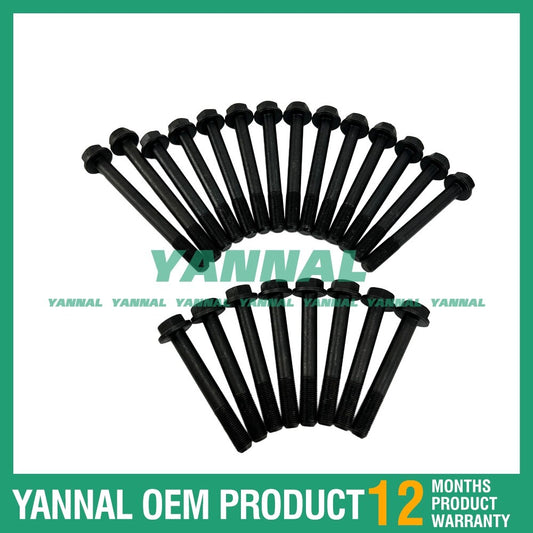 One set of cylinder head bolts for Perkins 1004-4 excavator engine parts.
