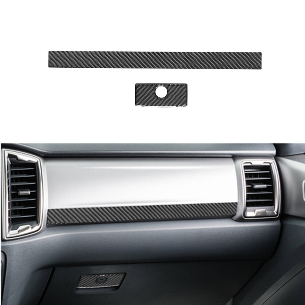 8Pcs Carbon Fiber Set of Dashboard Panel Cover Trim For Ranger 2019-2022 v
