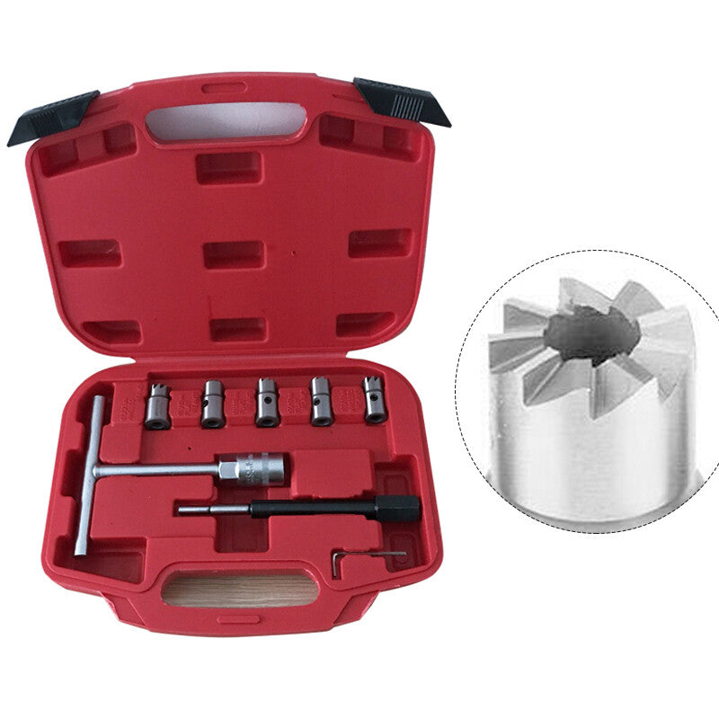 8-Piece Diesel Injector for Seat Cutter Cleaner Universal Injector Cleaning Tool Kit n