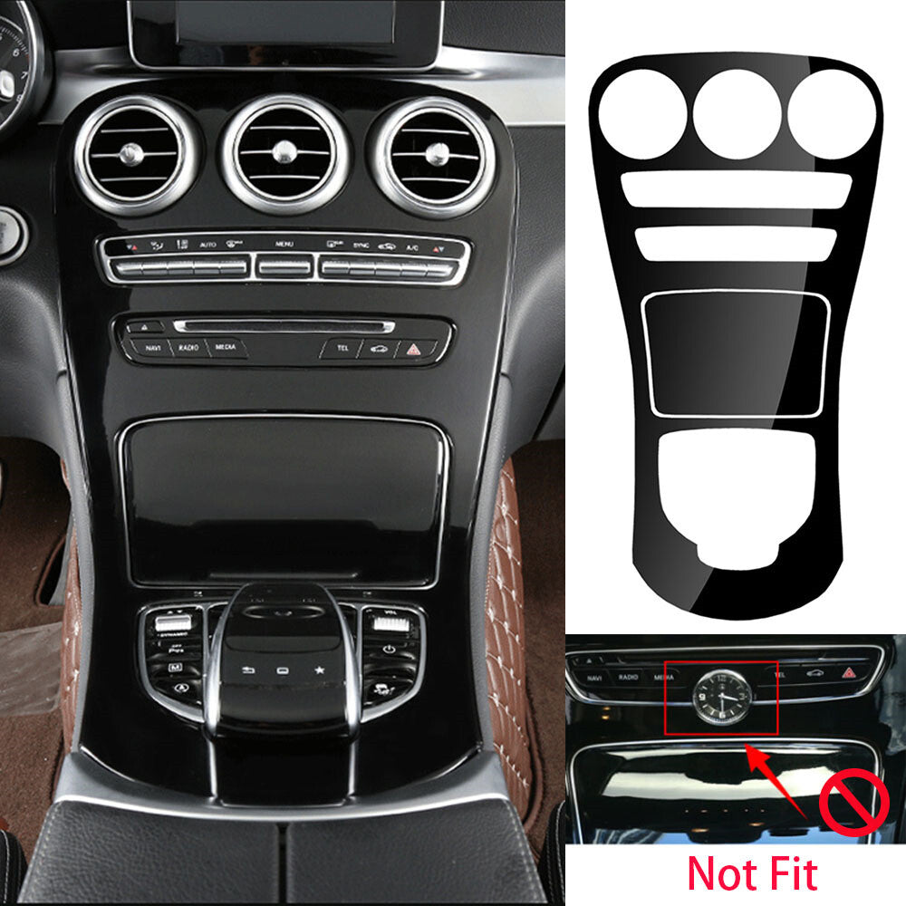 Black ABS Central Console Gear Panel Trim for Benz C GLC Class W205 X253 2015-18