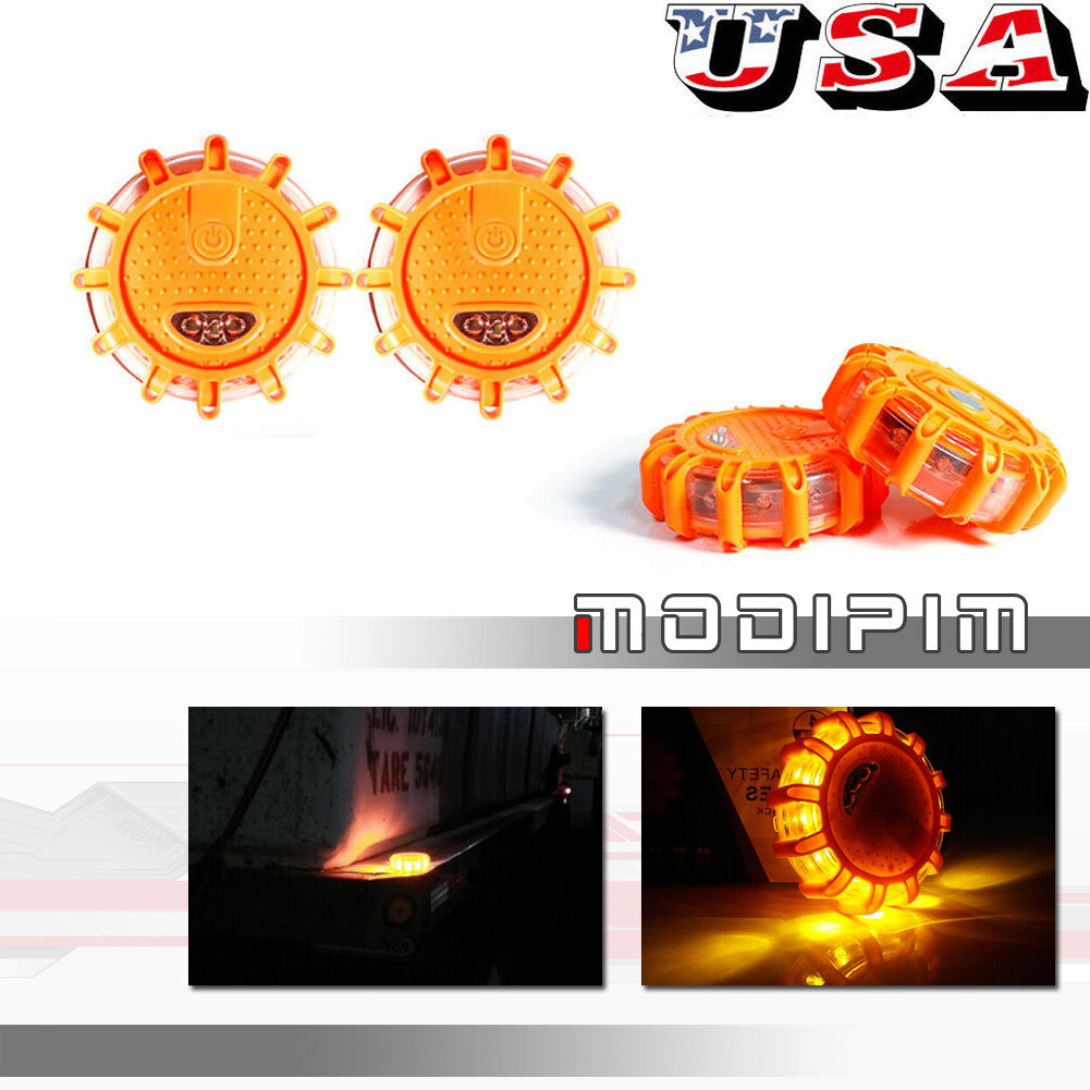 Pack/Set Magnetic LED Emergency Beacon SOS Flash Safety Strobe Light Universal - v