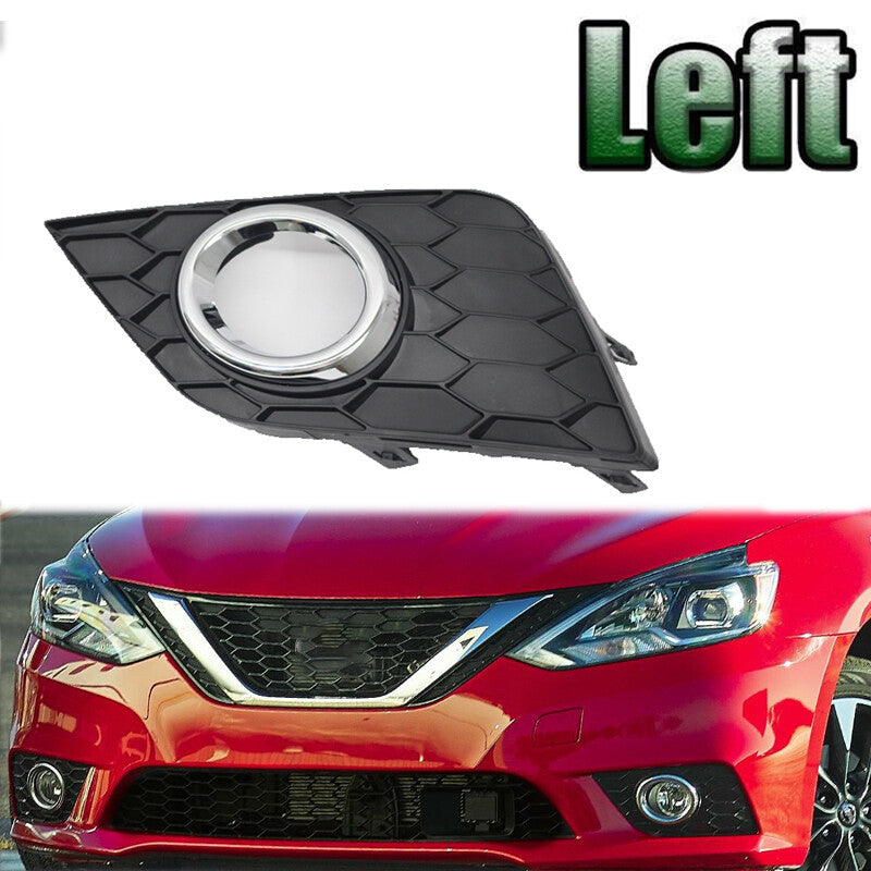 Left For Sentra 2016-2018 Front Bumper Fog Lamp Frame Bezel Cover v