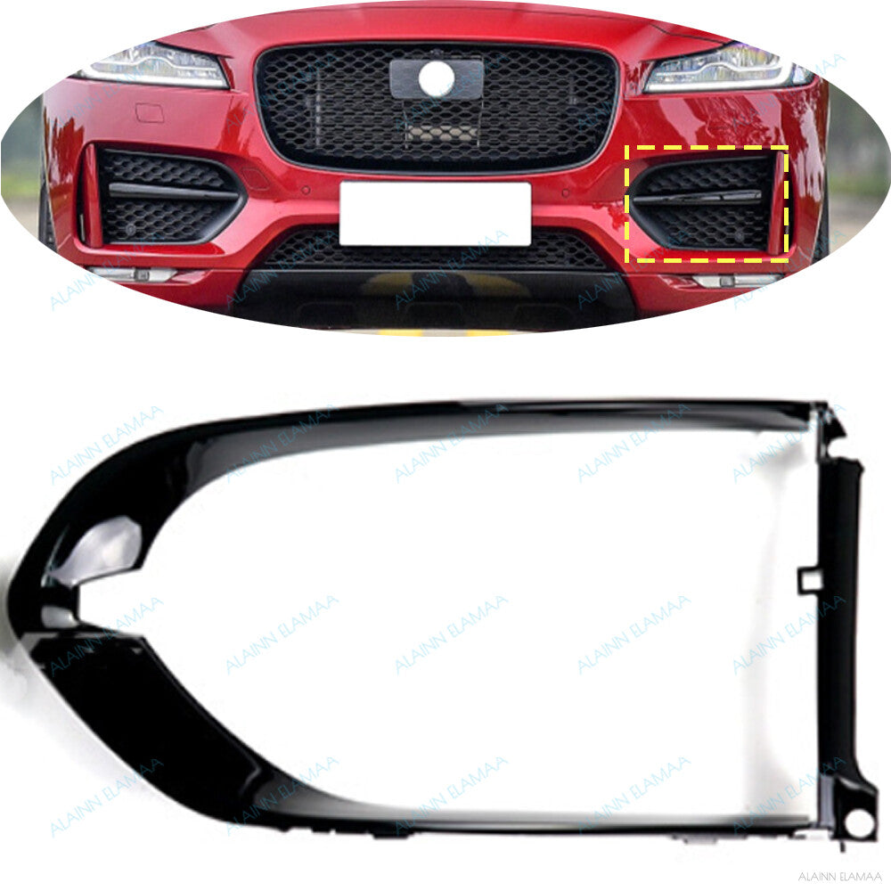 Front Bumper Grille Cover Trim for Jaguar F-PACE 2017-20,Glossy Black,Left Q