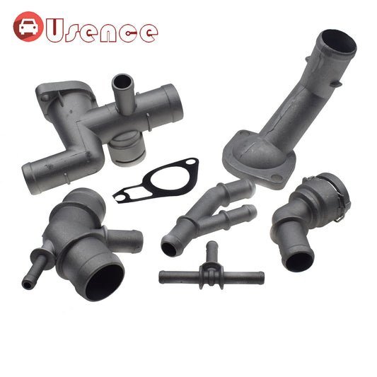 6PCS Aluminum Coolant Flange Pipes Set 06A121133J for VW for Golf MK4 for Jetta GTI 1.8T