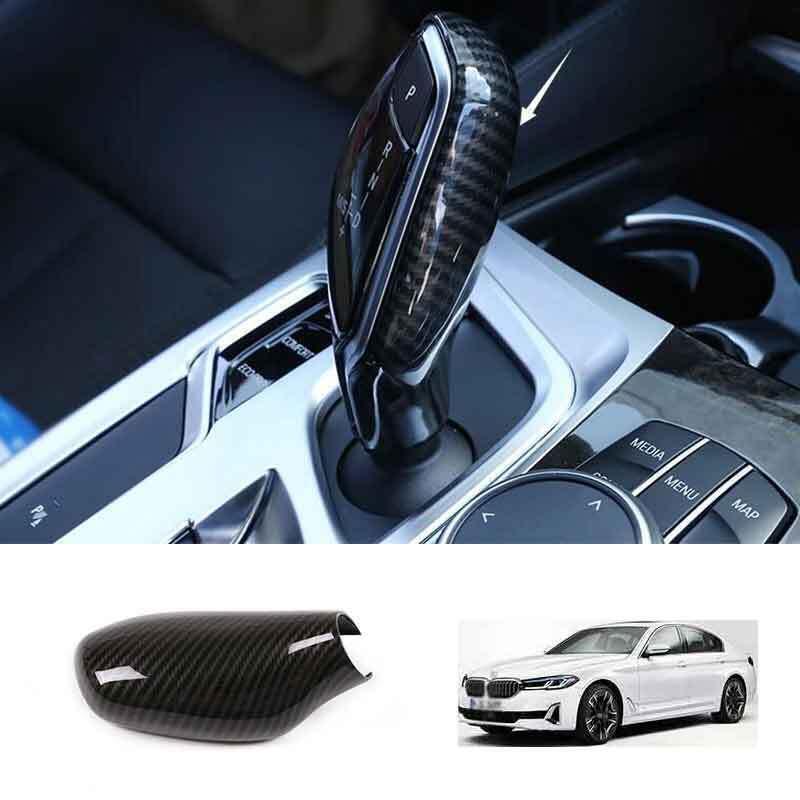 Refit for BMW 5 Series 2018-23 Carbon Fiber Gear Shift Knob Shifter Lever Trim
