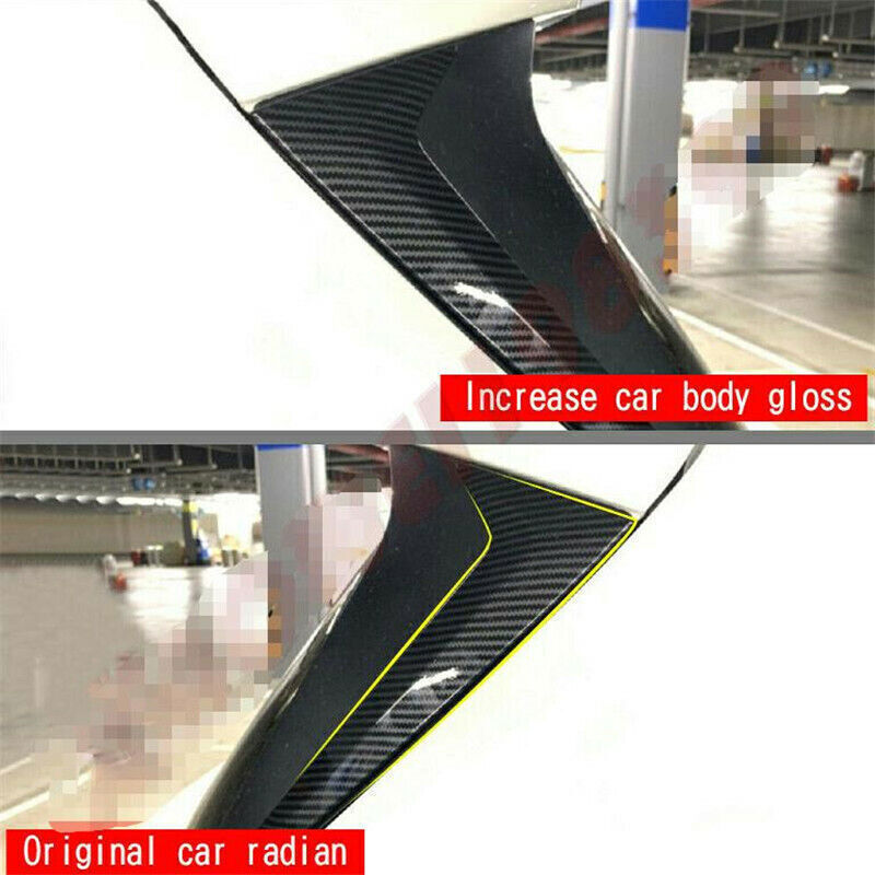 2X Carbon Fiber Rear Window Wing Side Strip Cover Trim for Toyota for Sienna 2021-24