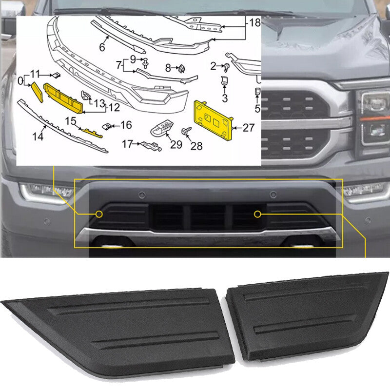 2x Front Bumper Corner Panel Cover Trim Left+Right For 2021-2023  for ford  F150 F-150
