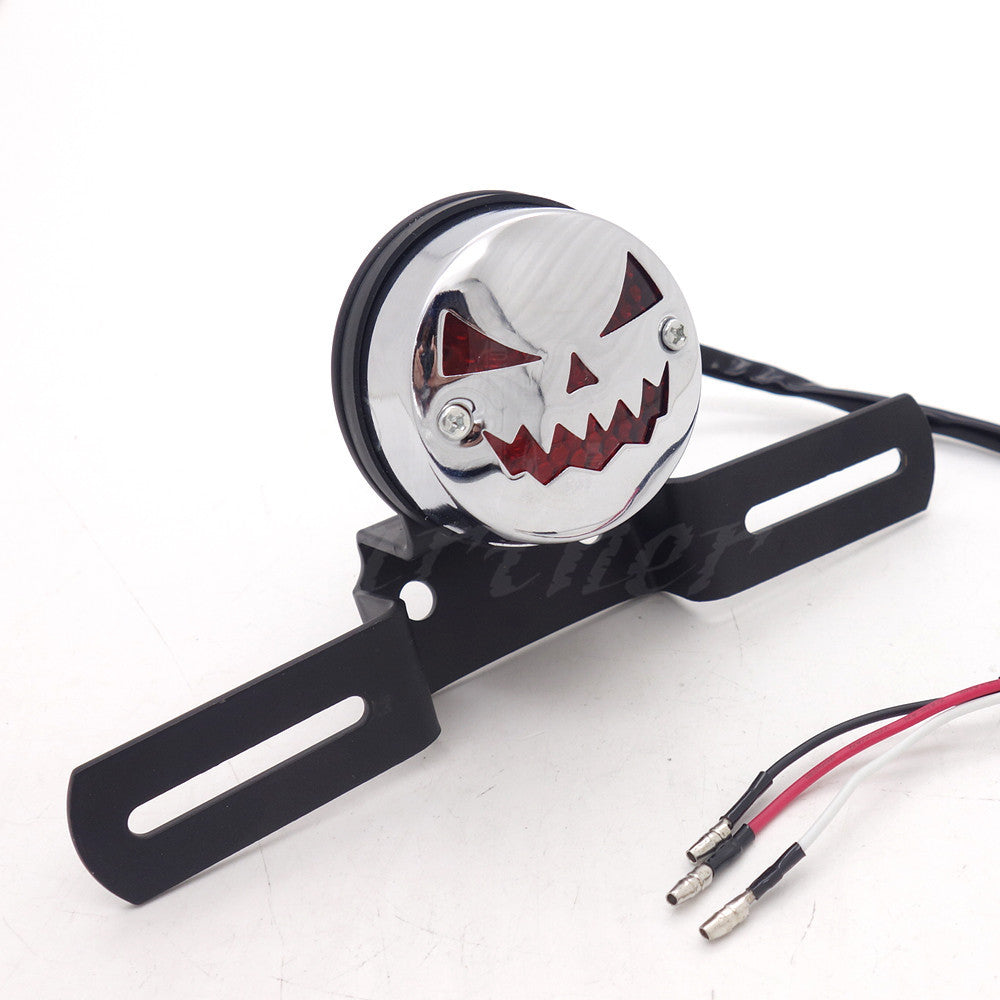 LED Pumpkin Cover Rear Tail Brake Light For Chopper Cafe Racer Old School Bobber Q