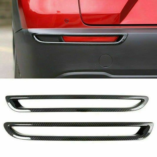 for Mazda CX-30 2020-2022 Carbon Fiber ABS Rear Bumper Fog Light Lamp Cover Deco