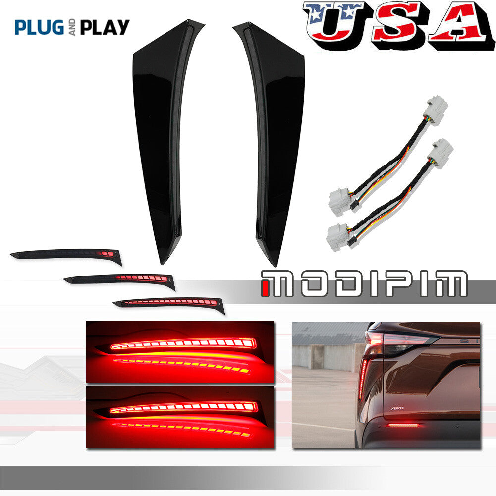 2pcs LED Smoke Rear Bumper Reflector Tail Brake Light for 2021 - 2023 for Sena - v