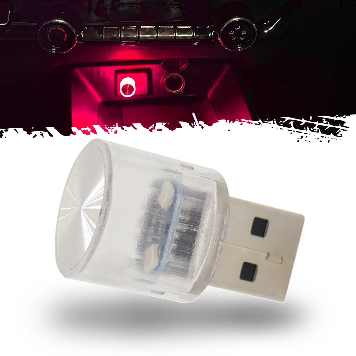 for Mini USB LED Car Light Interior Mood Neon Atmosphere Ambient Lamp Wireless / Red