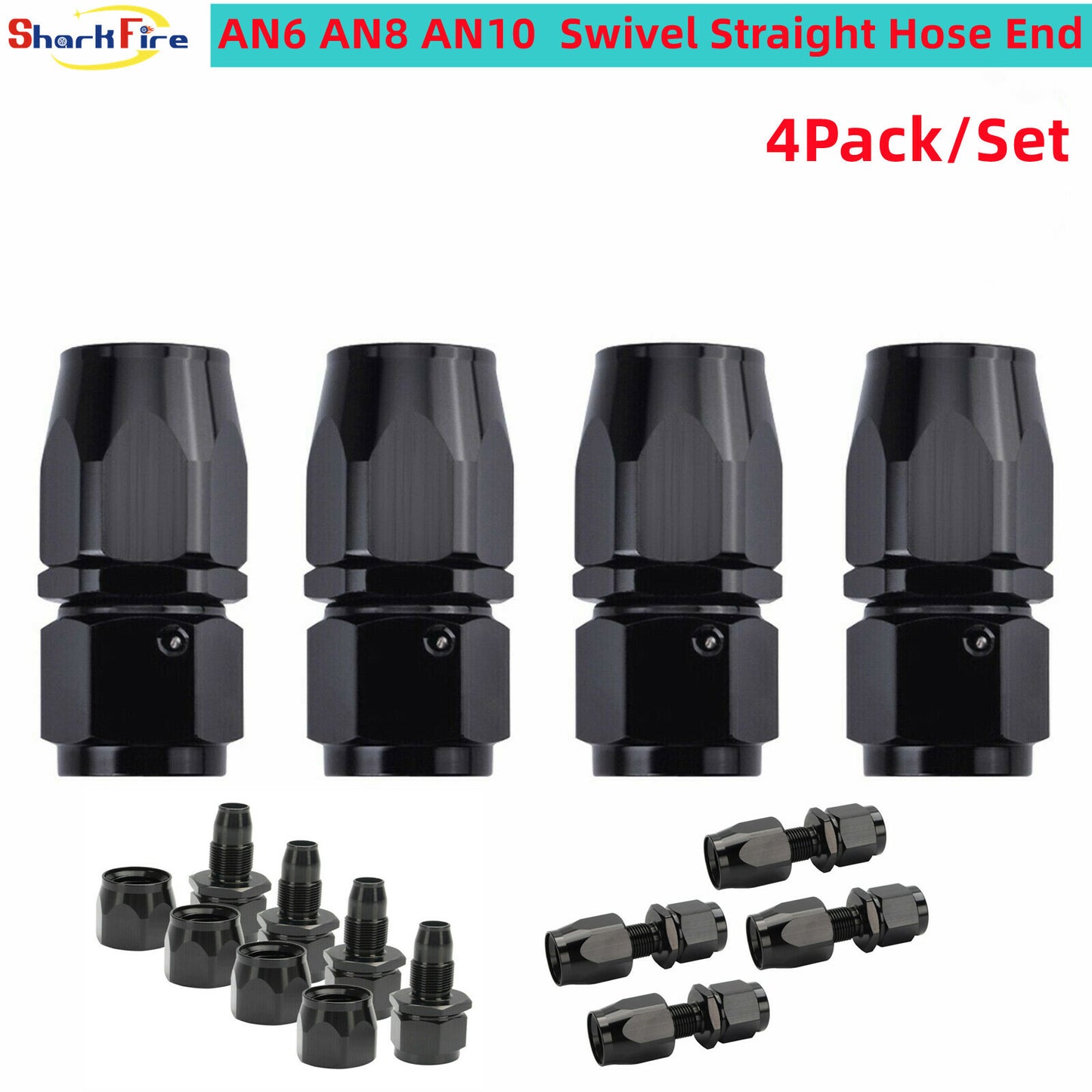Universal AN8 AN6 AN10 Rotary Straight Hose End Fitting Adapter for CPE Hose