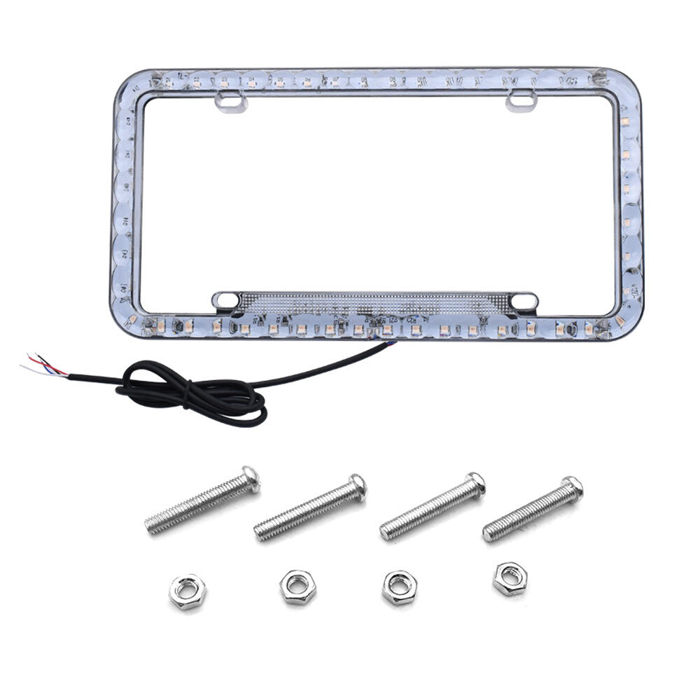 Flash pattern Purple LED Light Neon License Frame Front License Frame Holder 12V Q