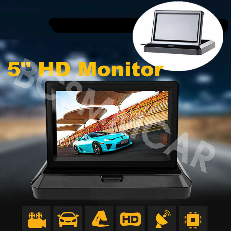 5in TFT LCD Color Foldable Monitor for Car Reverse Rear View Backup Camera DVD