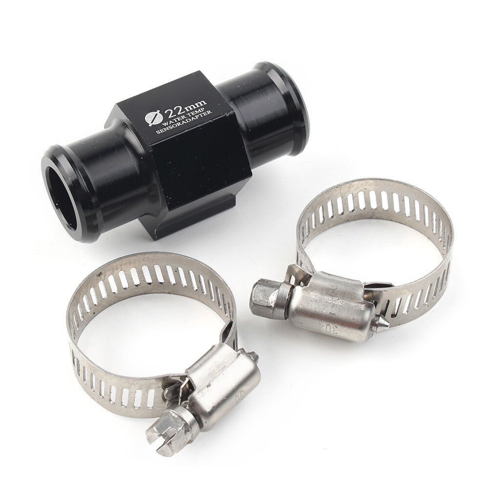 Black 22mm Water Temperature Pipe Gauge Meter Radiator Sensor Hose Adapter
