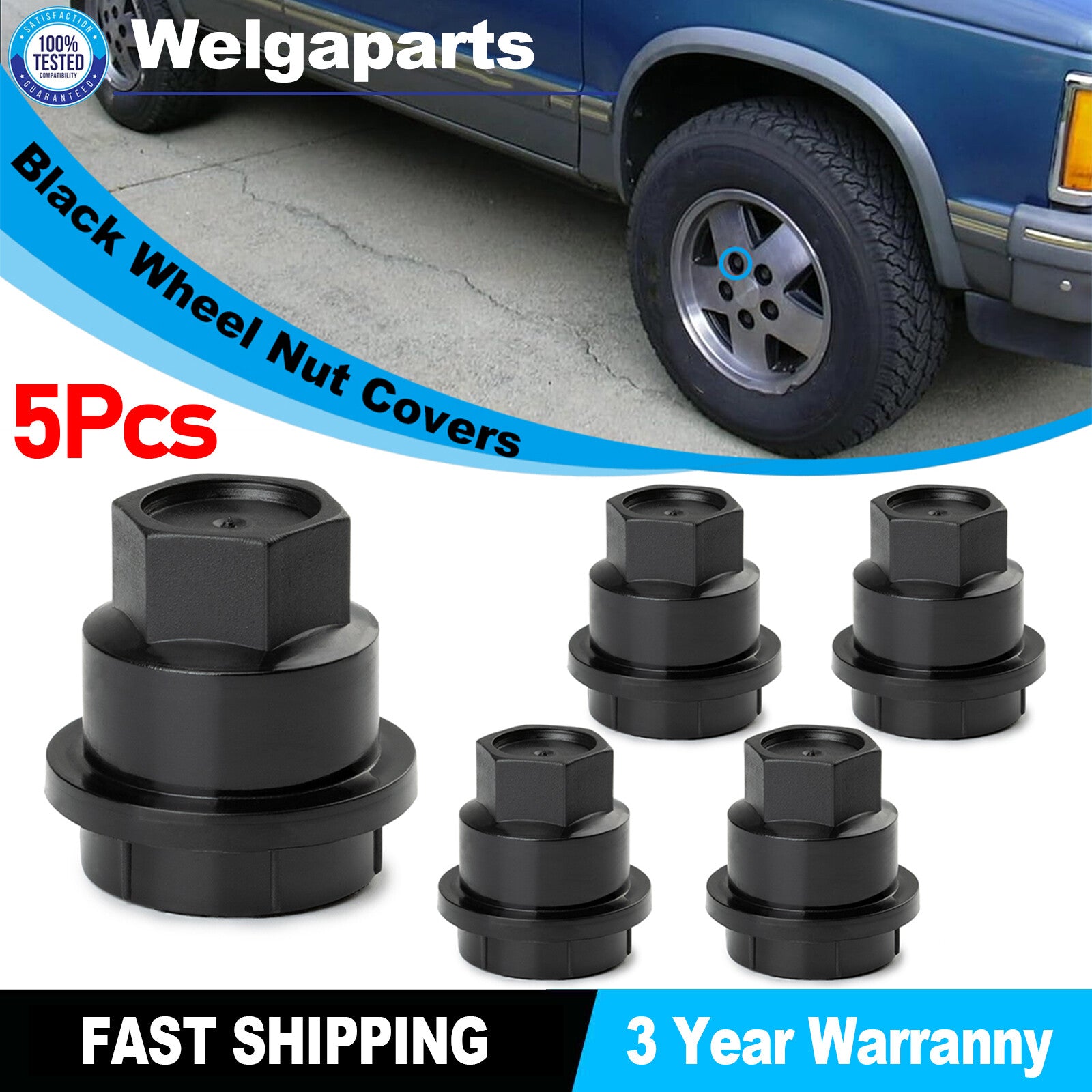 5X Black Lug Nut Covers Cap 15661036 for Chevrolet Blazer for Gmc Jimmy Sonoma