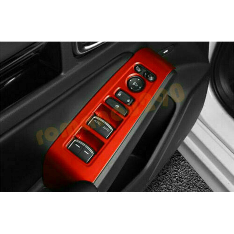 Red Window Switch Panel cover Trim Kit for Honda for Civic 2022-2023 Armrest Button