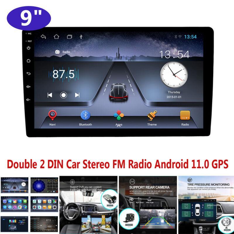 9-inch Dual 2-DIN Car Stereo FM Radio with Android 11.0 and GPS Multimedia Video Header Unit n
