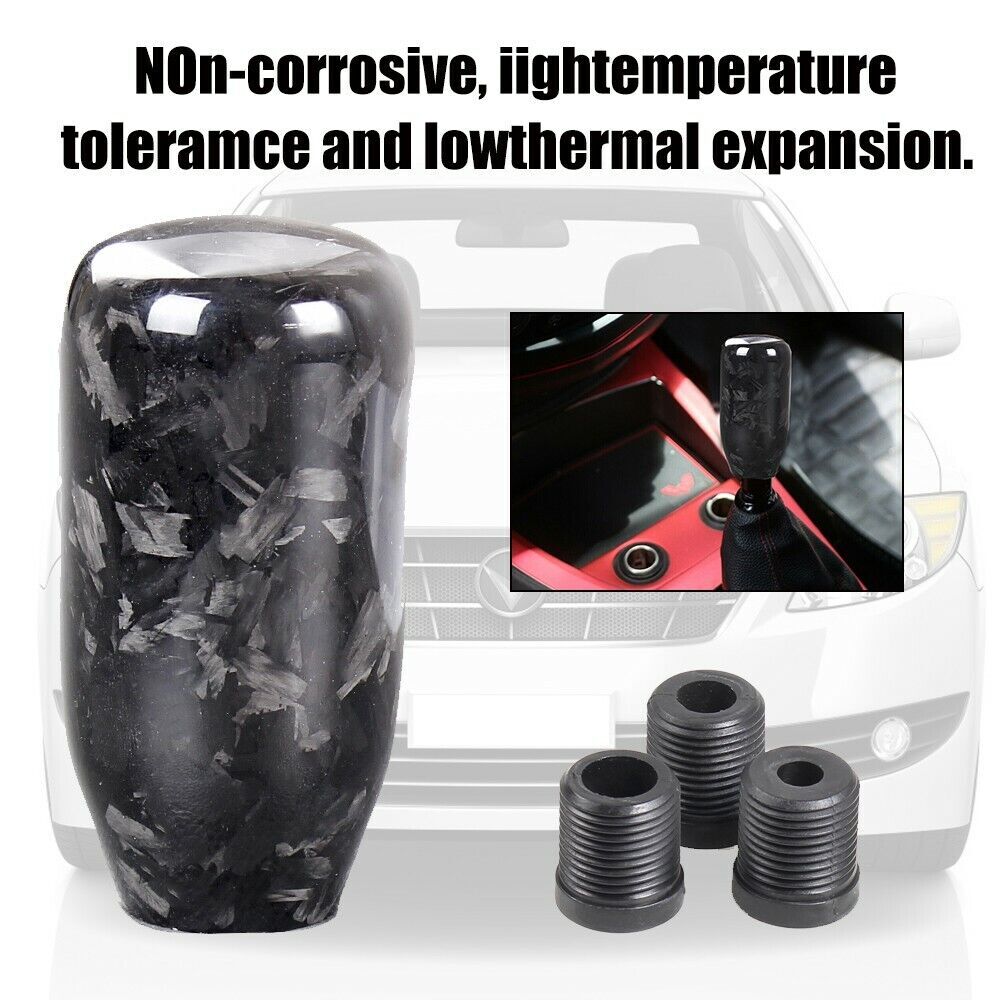 Black Forged Universal Carbon Fiber Manual Gear Shift Knob Lever Shifter