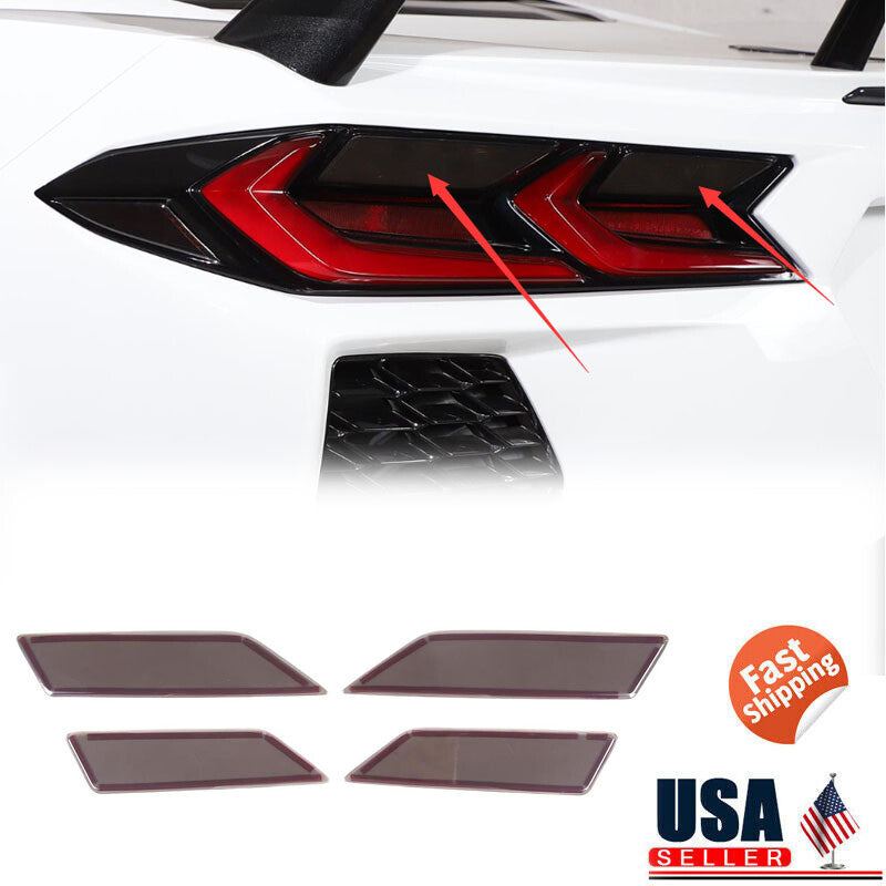 Smoked Rear Taillight Shade Trim Kit (4 Pieces) for Corvette C8 (2020-23) n
