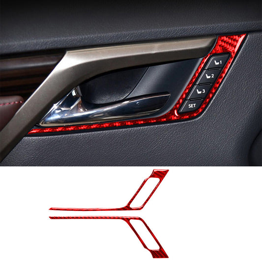2¡ÁRed Carbon Fiber Front Door Handle Cover for Lexus RX300 270 200T 450H 2016-19