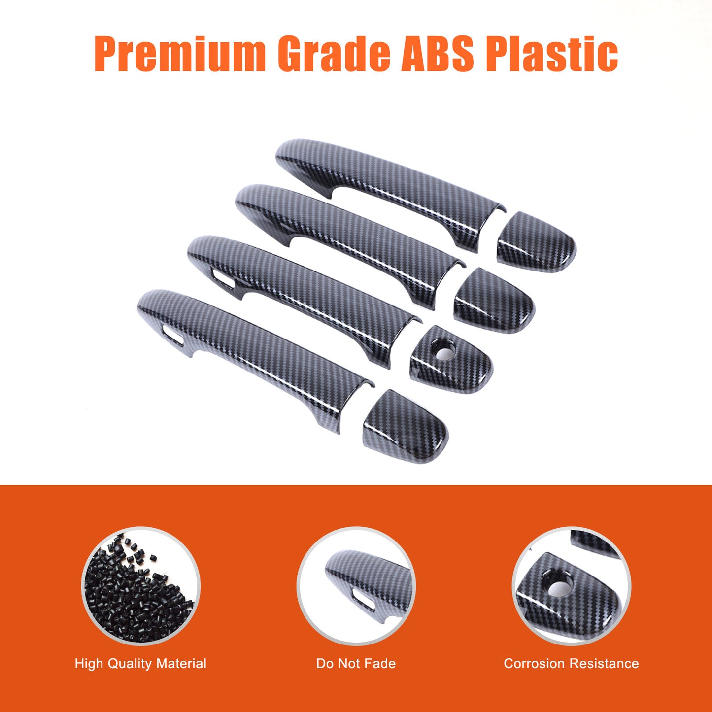 8-piece Carbon Fiber Side for Smart Door Handle Cover Trim for Subaru Outback 2022-2024 n