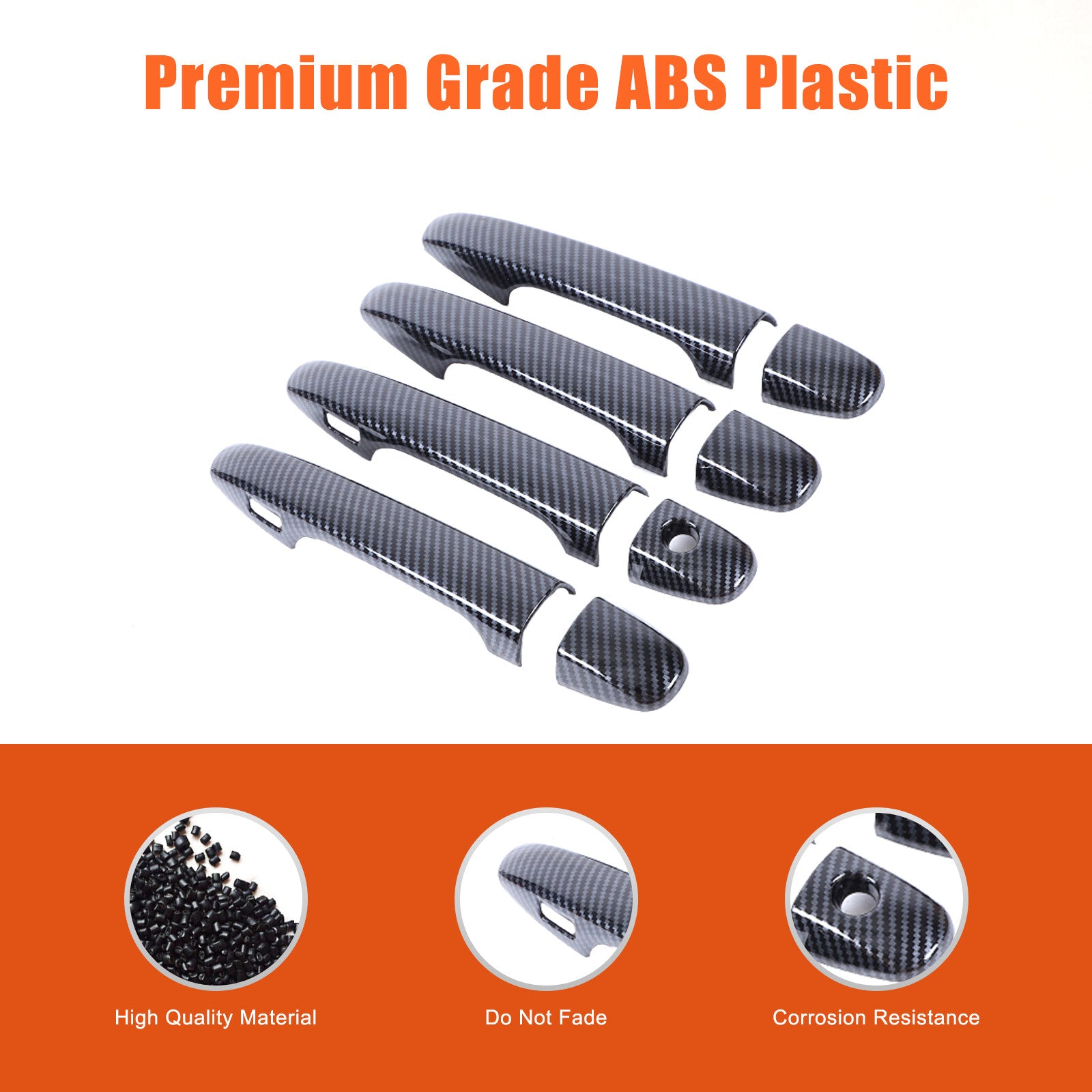 8-piece Carbon Fiber Side for Smart Door Handle Cover Trim for Subaru Outback 2022-2024 n