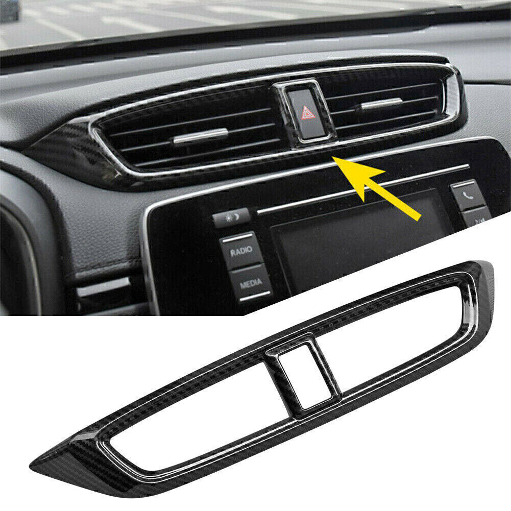 Fit for Honda CR-V CRV 2017-2020 2018 Carbon Fiber Middle Air Vent Outlet Cover Trim