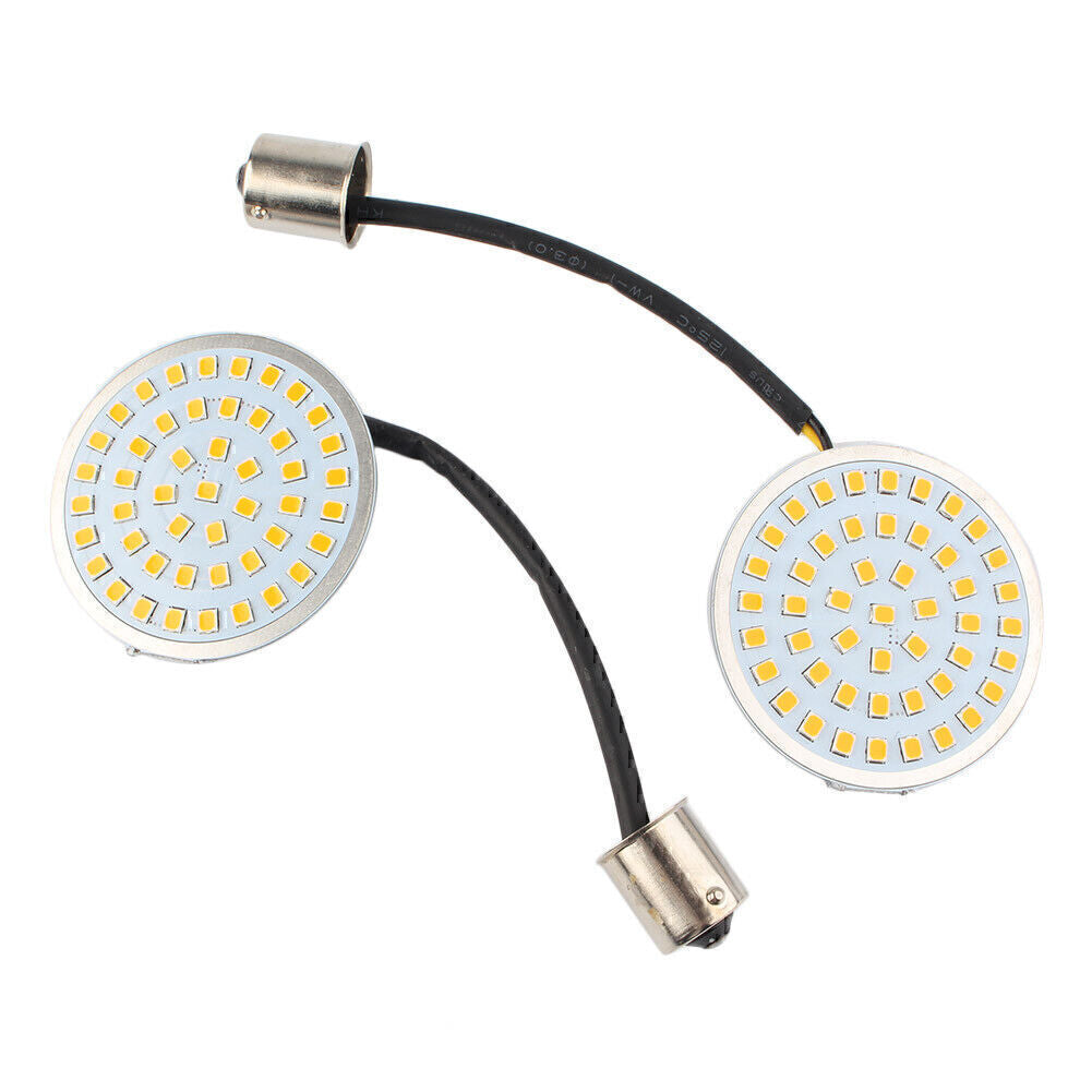 2 Fit for Harley Sportster XL Style 1156 Amber LED Light Turn Signal Inserts