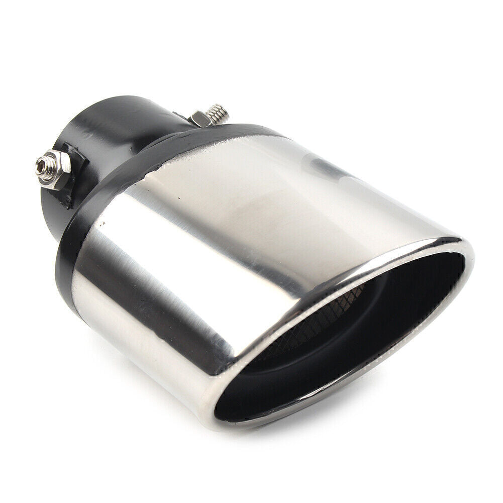 Chrome Car Stainless Steel Rear Exhaust Pipe Tail Muffler Tip Round Accessories Q