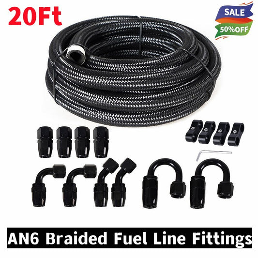 new AN6-6AN nylon PTFE fuel line 20 ft 10 with fittings and hose 5/16 fuel line suitable for E85