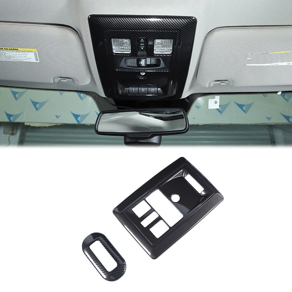 Front Rear Reading Light Lamp Panel Cover for Dodge for RAM 2010-2015 Carbon Fiber