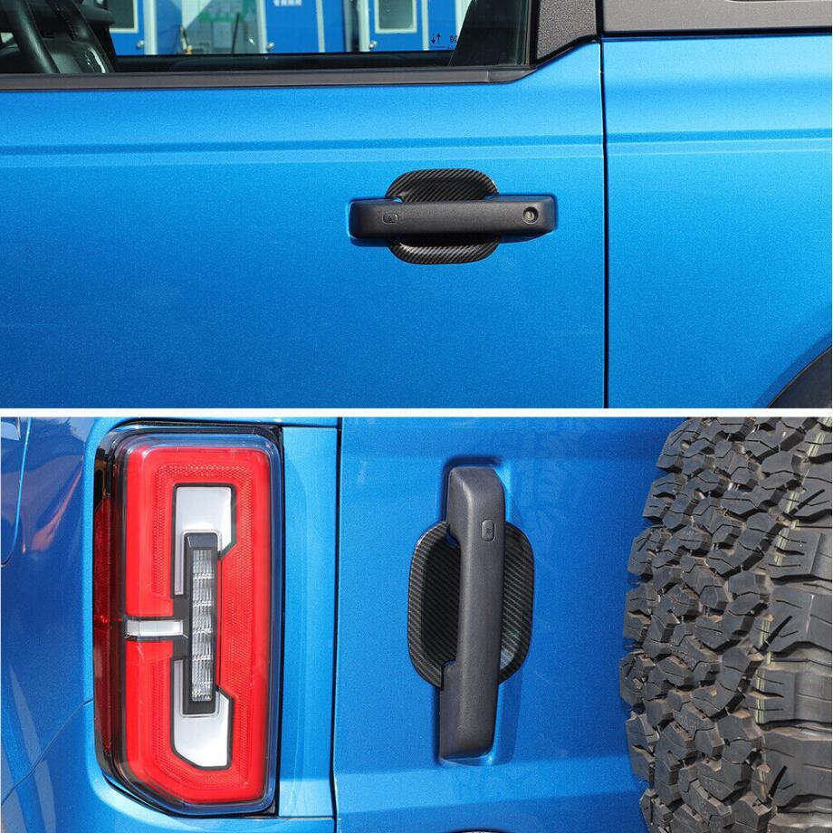 For 2021-2024  for ford  Bronco Carbon Fiber Side Door Handle Bowl Cover Trim Bezel 5P