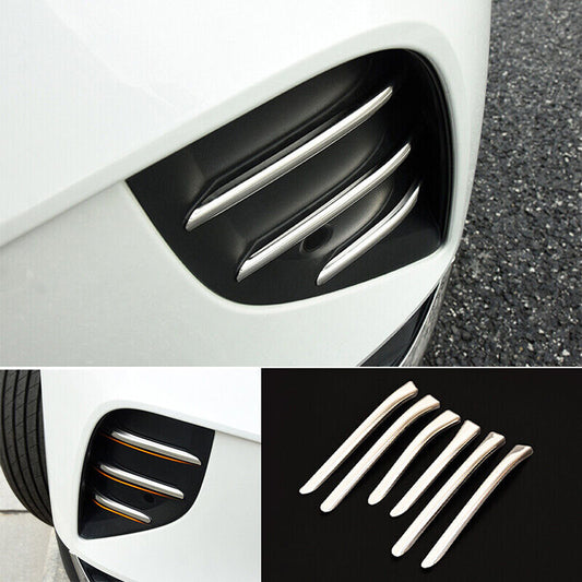 for Volkswagen ID.4 2021-2023 Chrome Front bumper Fog Light Lamp Strip trim 6pcs