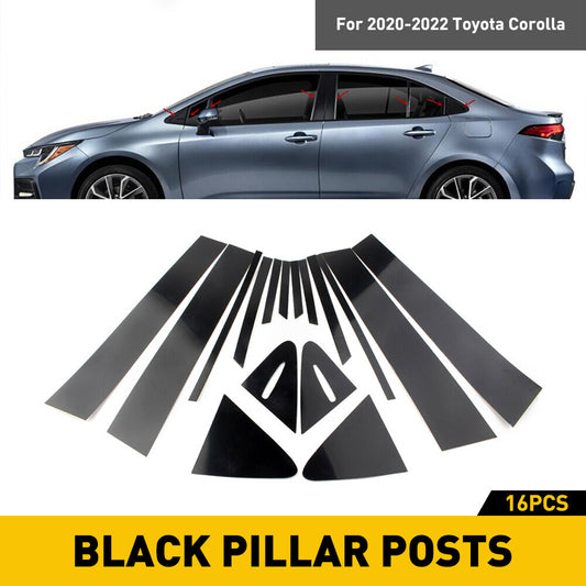 16/32x Decal Cover for Toyota for Corolla Sedan 2020-2022 Black Pillar Door B Q