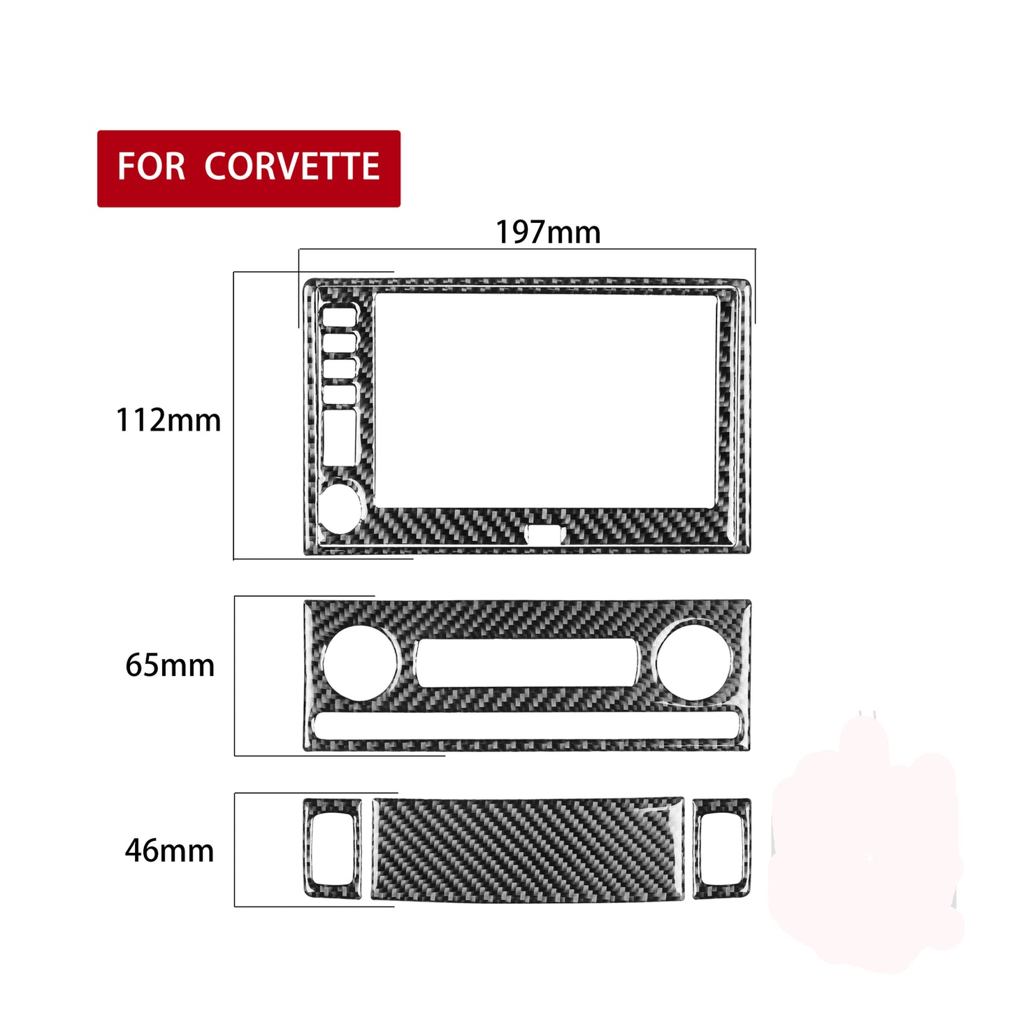 4pcs Red Carbon Fiber Front Dashboard Side Cover Trim For 718 2016-2022 v