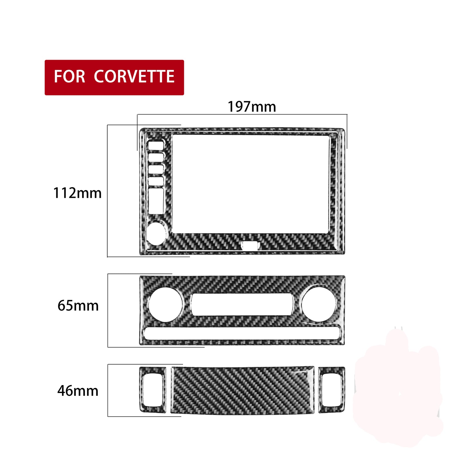 4pcs Red Carbon Fiber Front Dashboard Side Cover Trim For 718 2016-2022 v