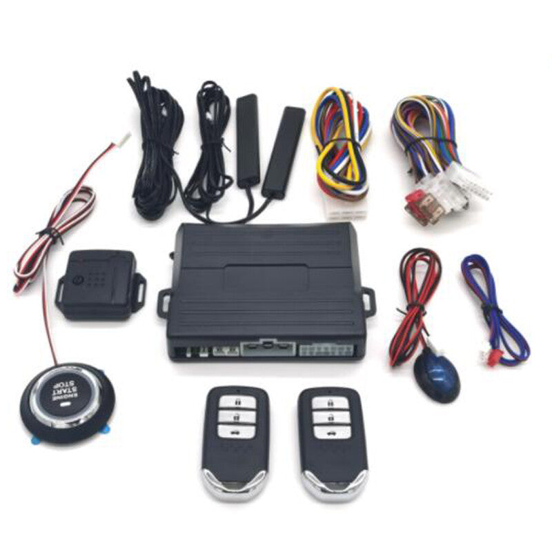 12V Car SUV Keyless Entry Alarm System with Push Button Remote Starter Stop v