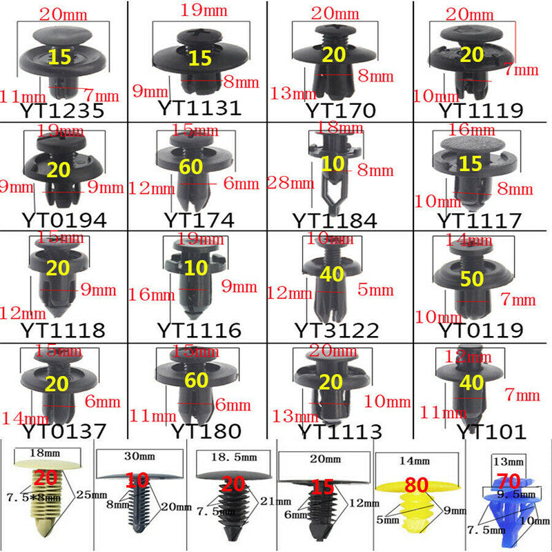 650x Front Lip Door Fender Fixing Clip Car Surface Clamp Molding Fixing Trim - n