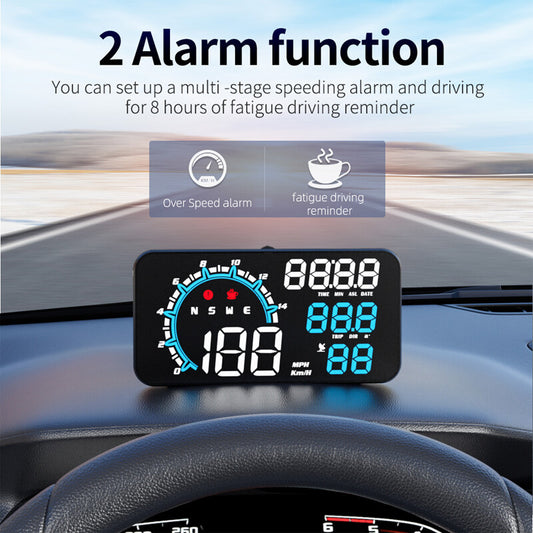 5.5inch Digital GPS Speedometer Car HUD Head Up Display MPH Overspeed Alarm v