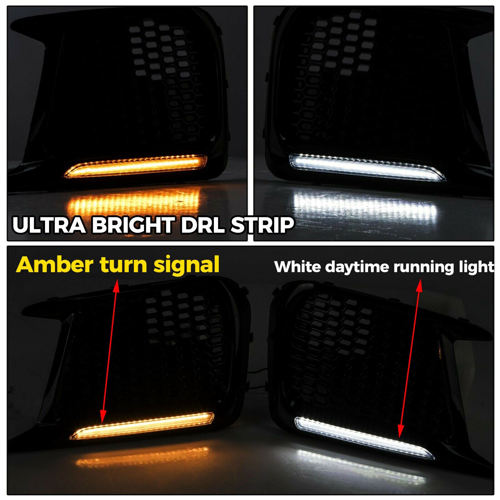 LHRH Sequential/Switch LED DRL Fog Light Bezel for 2018 and Later for Subaru WRX STIs