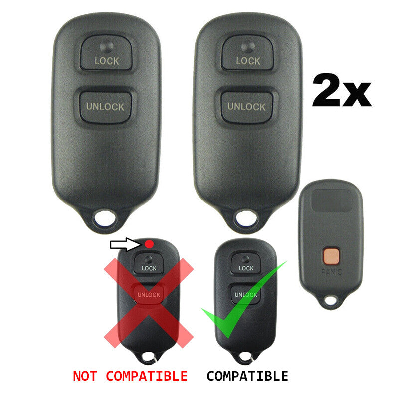 2Pcs Key Fob Shell Case for Toyota Highlander 2001 2002 2003 2004 2005 2006 2007 Q