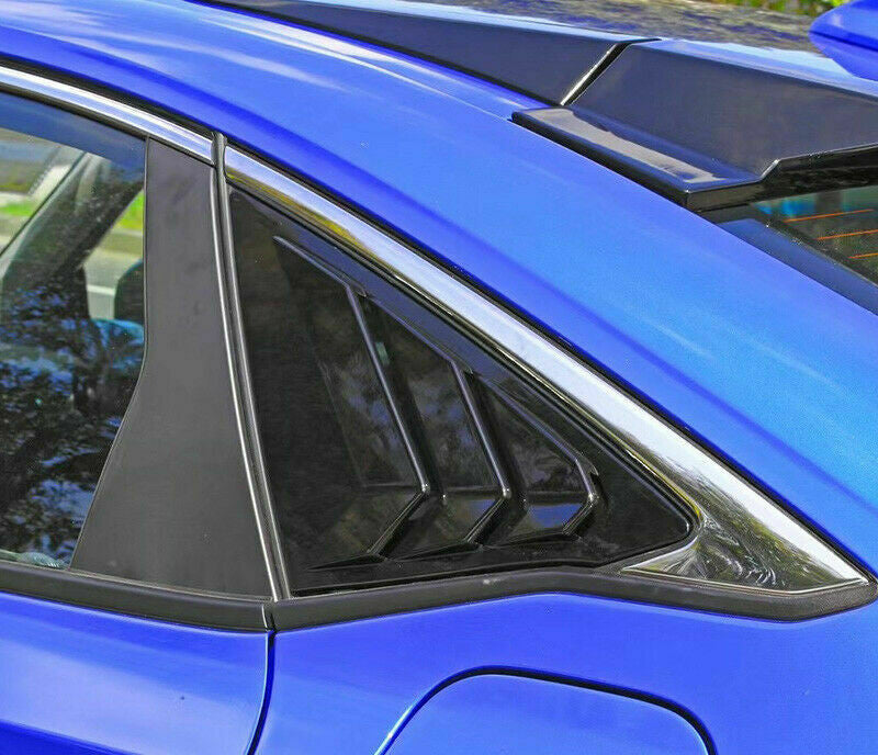 for Honda for Civic 2022-2023 Bright Black Side Window Scoop Louver Vent Cover Trims