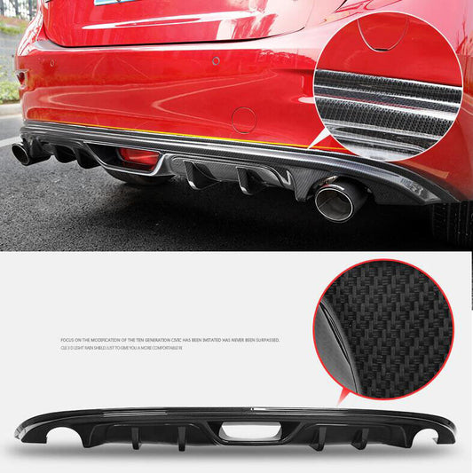 for Mazda 3 Sedan 2014-2018 Carbon fiber Rear Lip Spoiler Bumper Diffuser trim