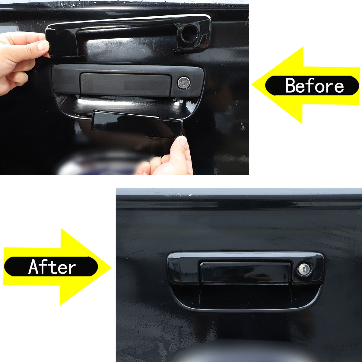 Ranger 2015-2021 Tailgate Handle Trim Protector Cover, ABS, Black, 2-Piece Set n