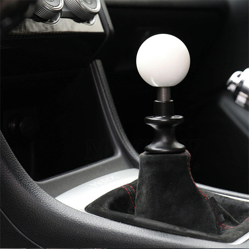 Acrylic Glossy White Round Ball Universal Shift Knob Manual Gear Shifter Head