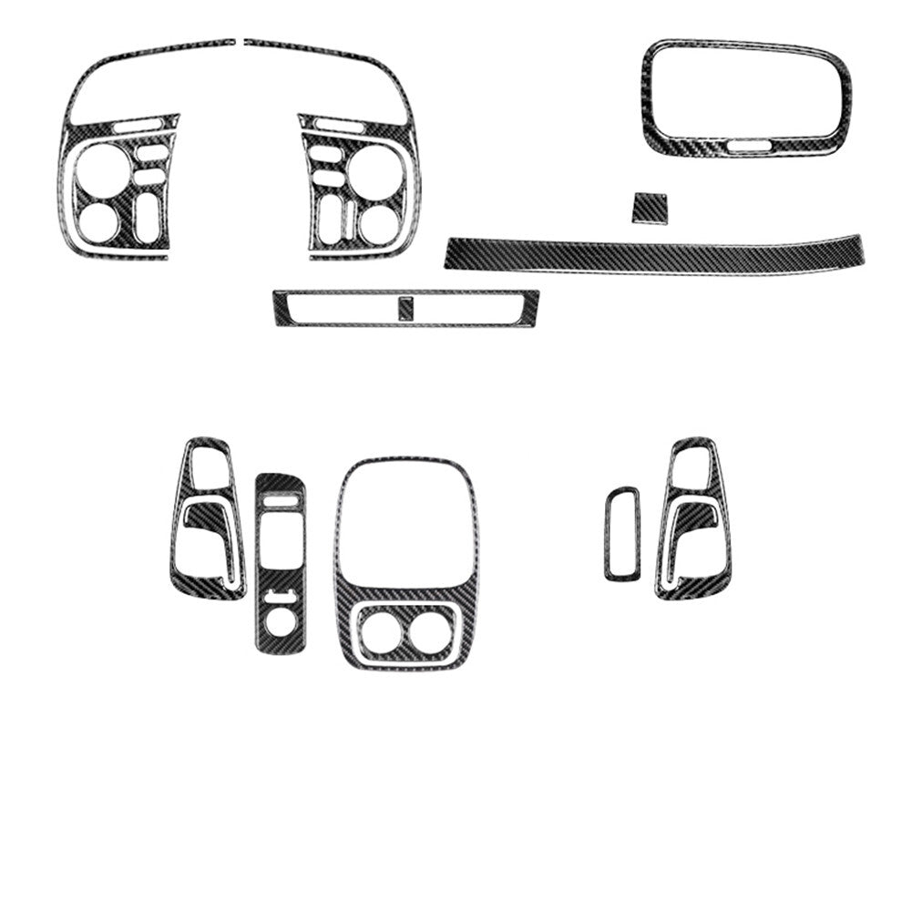 Red Central Control Storage Box Trim Cover Carbon Fiber for VW Touareg 2011-2018 v