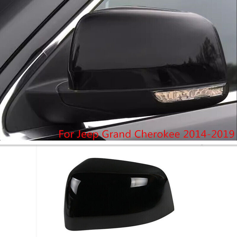 Black LH Rearview Mirror Cover Shell Cap Fit for Jeep Grand Cherokee 2014-2019