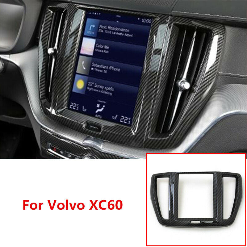 Carbon Fiber Center Console Navigation Frame Cover Trim for Volvo XC60 2018-2021