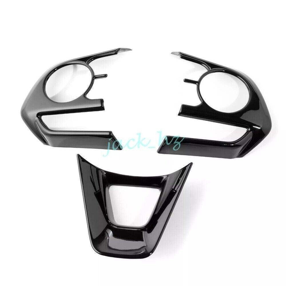Fit For RAV4 for Corolla Cross Glossy Black Steering Wheel Switch Cover Trims n